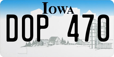 IA license plate DOP470