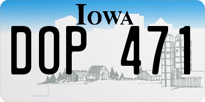 IA license plate DOP471