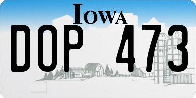 IA license plate DOP473