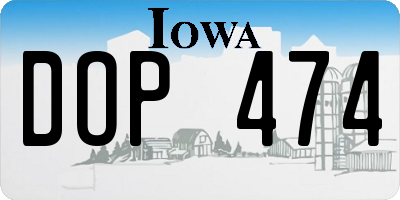 IA license plate DOP474
