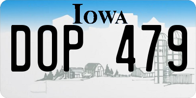 IA license plate DOP479