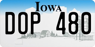 IA license plate DOP480