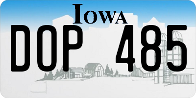 IA license plate DOP485