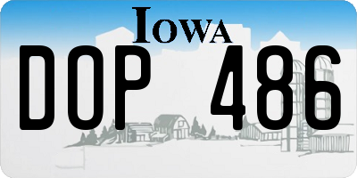 IA license plate DOP486