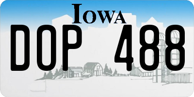IA license plate DOP488