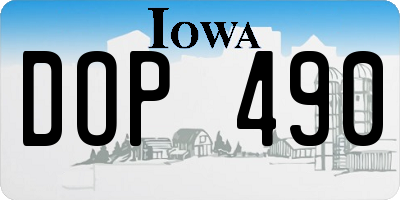 IA license plate DOP490