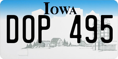 IA license plate DOP495