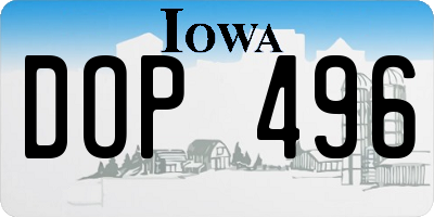 IA license plate DOP496
