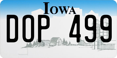IA license plate DOP499