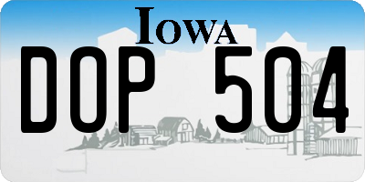 IA license plate DOP504