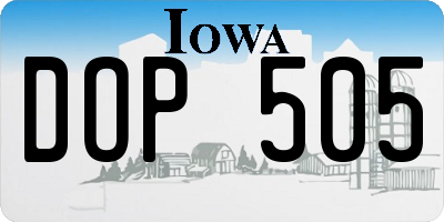 IA license plate DOP505