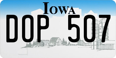 IA license plate DOP507