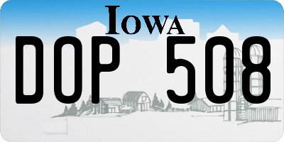 IA license plate DOP508