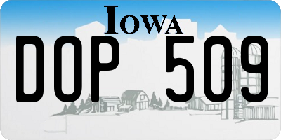 IA license plate DOP509