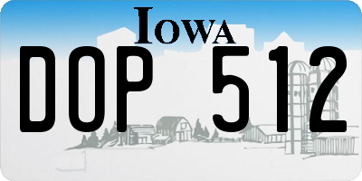 IA license plate DOP512