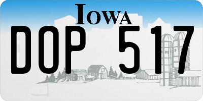 IA license plate DOP517