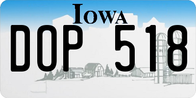 IA license plate DOP518