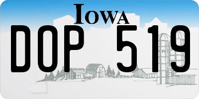 IA license plate DOP519