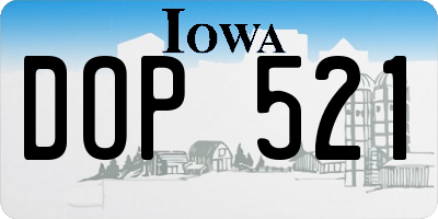 IA license plate DOP521
