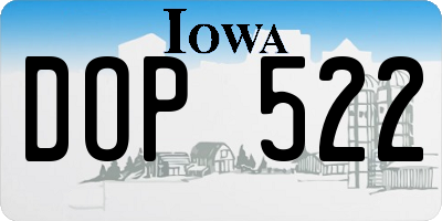IA license plate DOP522