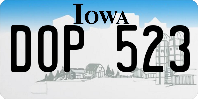 IA license plate DOP523