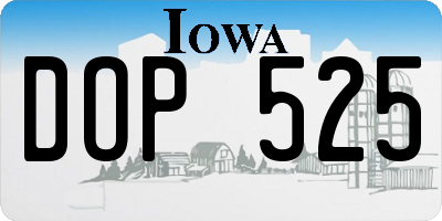 IA license plate DOP525