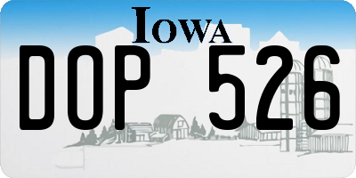 IA license plate DOP526