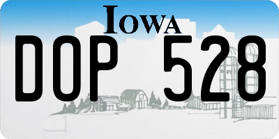 IA license plate DOP528