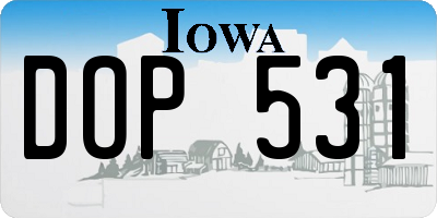 IA license plate DOP531