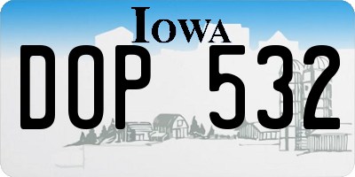 IA license plate DOP532