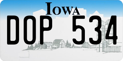IA license plate DOP534
