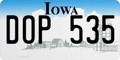 IA license plate DOP535