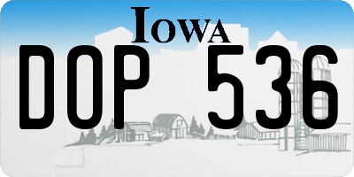 IA license plate DOP536