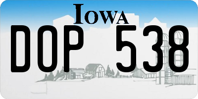 IA license plate DOP538