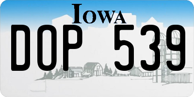 IA license plate DOP539