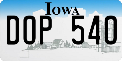 IA license plate DOP540