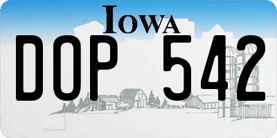 IA license plate DOP542