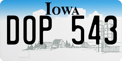 IA license plate DOP543