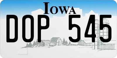 IA license plate DOP545
