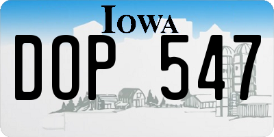 IA license plate DOP547