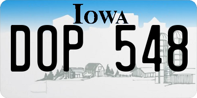 IA license plate DOP548