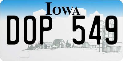 IA license plate DOP549