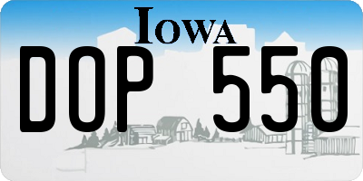 IA license plate DOP550