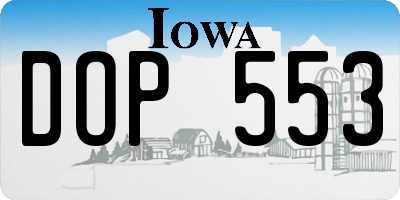 IA license plate DOP553