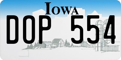 IA license plate DOP554