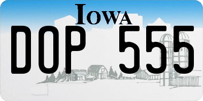 IA license plate DOP555