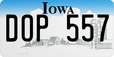 IA license plate DOP557