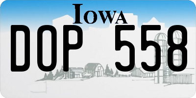 IA license plate DOP558