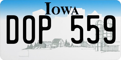 IA license plate DOP559