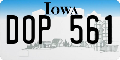IA license plate DOP561